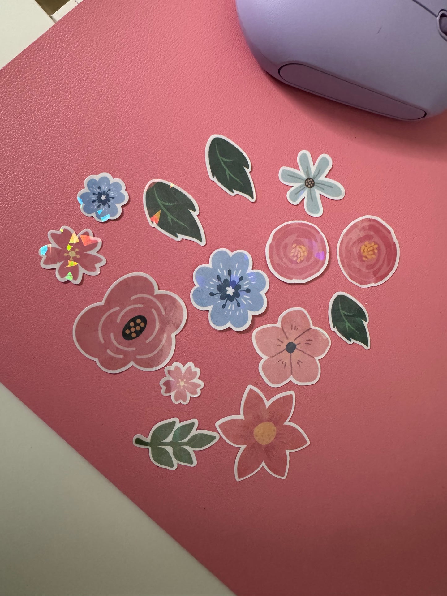 Habakkuk Holographic Teacher Floral Sticker Set – 16 ct Die-Cut Stickers