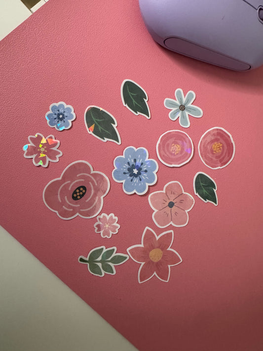 Habakkuk Holographic Teacher Floral Sticker Set – 16 ct Die-Cut Stickers